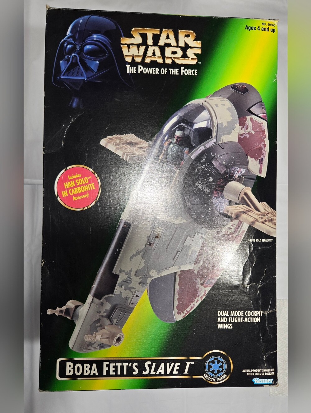 1996 Star Wars POTF2 Boba Fett Slave 1 w/Carbonite Han Solo - Vintage Hasbro